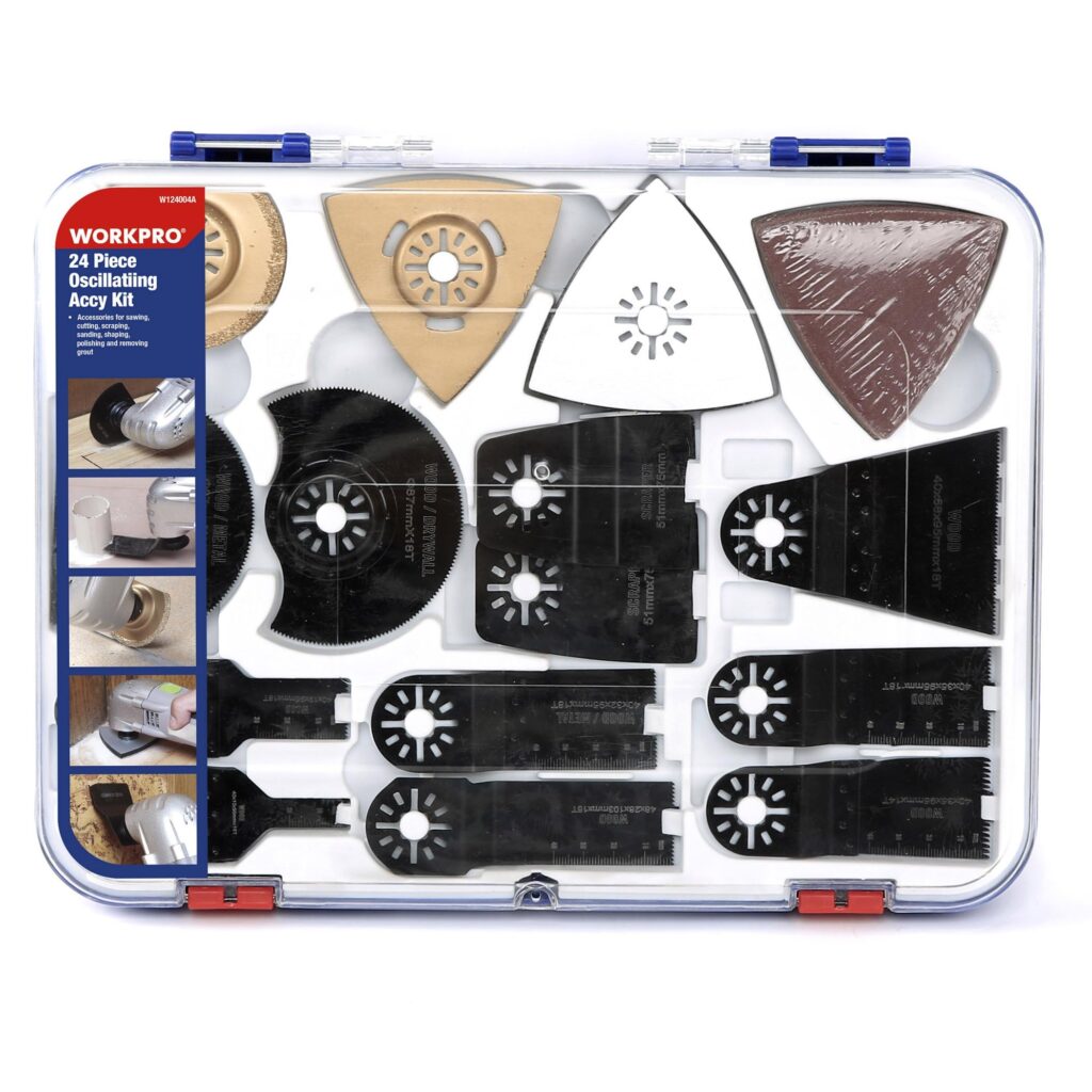 Set WORKPRO de Accesorios para Herramientas Oscilantes: Versatilidad y Calidad para tus Proyectos