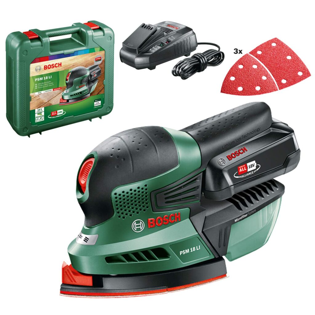 Bosch Multilijadora a Batería PSM 18 LI: Lijado Eficiente y Versátil